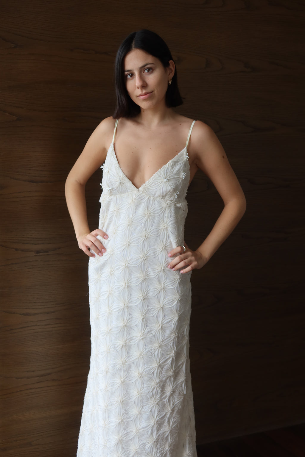 Vestido Maxi Blanco Bordado de Baobab