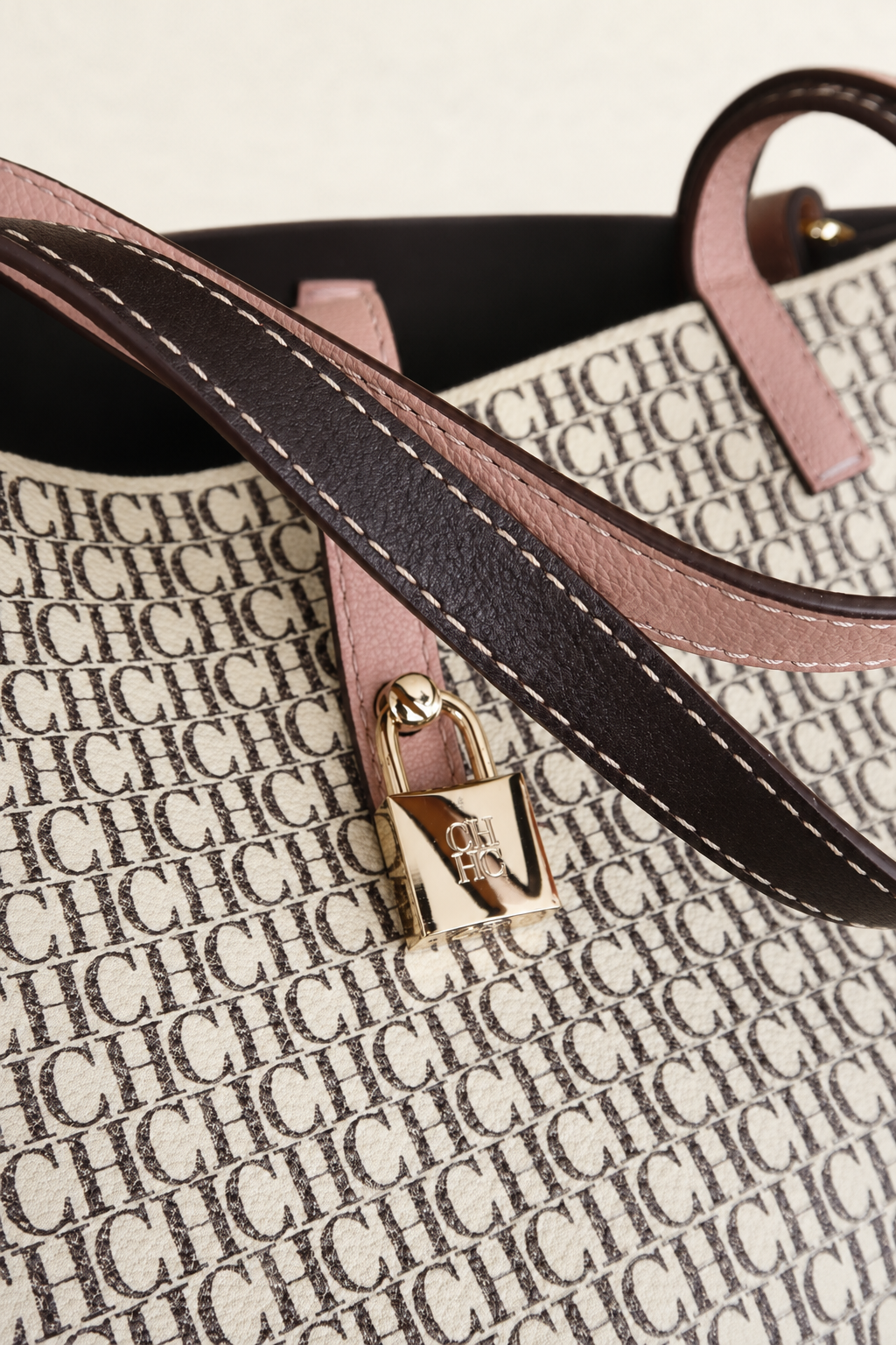 Carolina Herrera Monogram Canvas Tote Bag