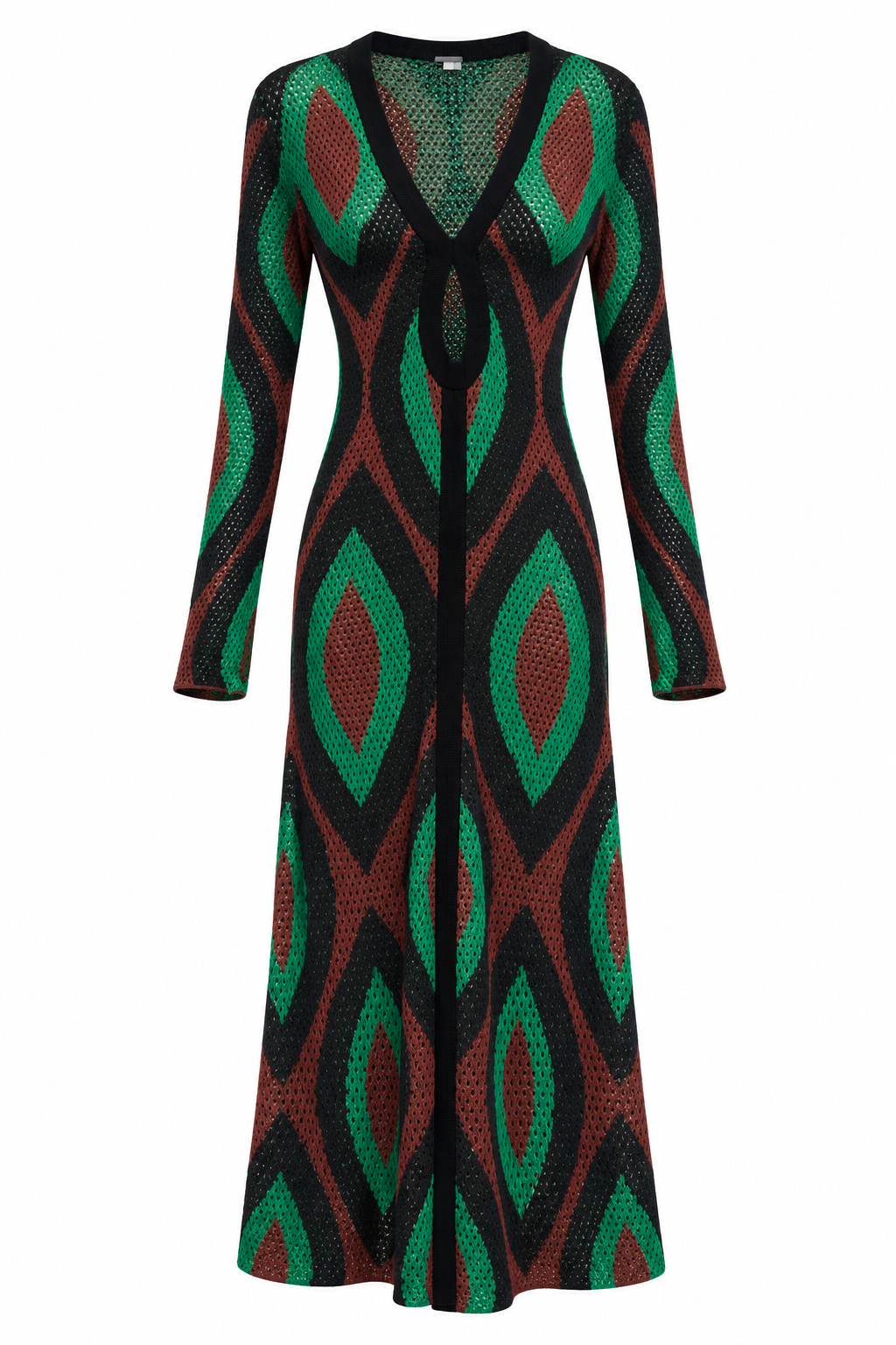 Johanna Ortiz Geometric Crochet Cutout Maxi Dress