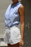 Banana Republic Light Blue Sleeveless Shirt