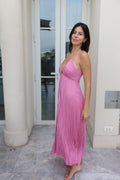 A.L.C Pink Pleated Midi Dress