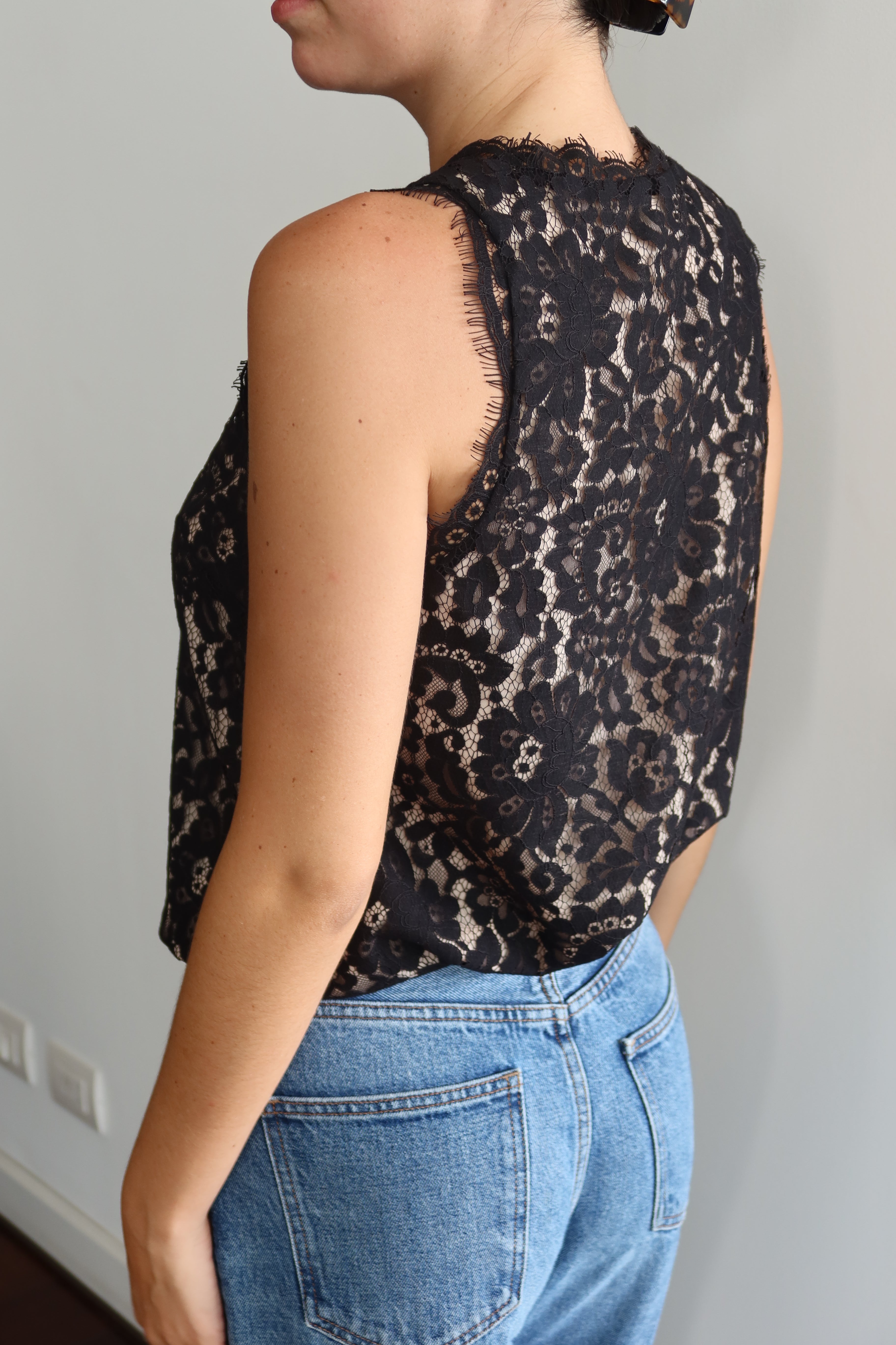 Joie Black Lace Blouse