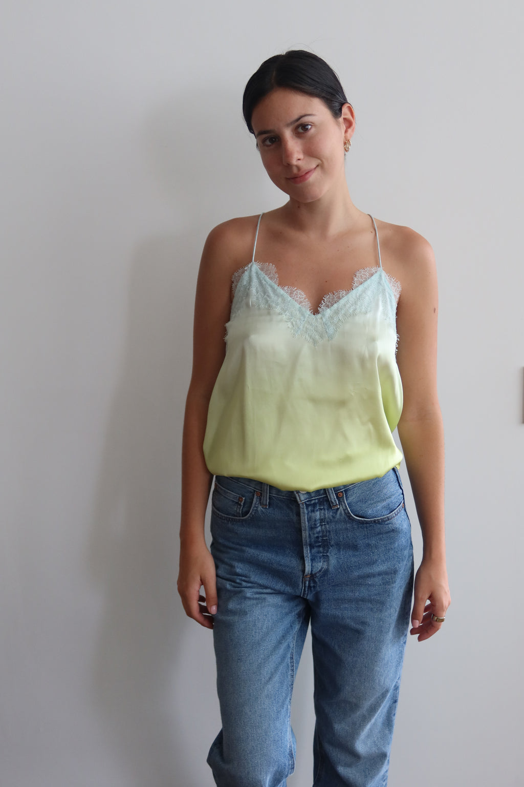 Cami Silk Lace Trim Blouse