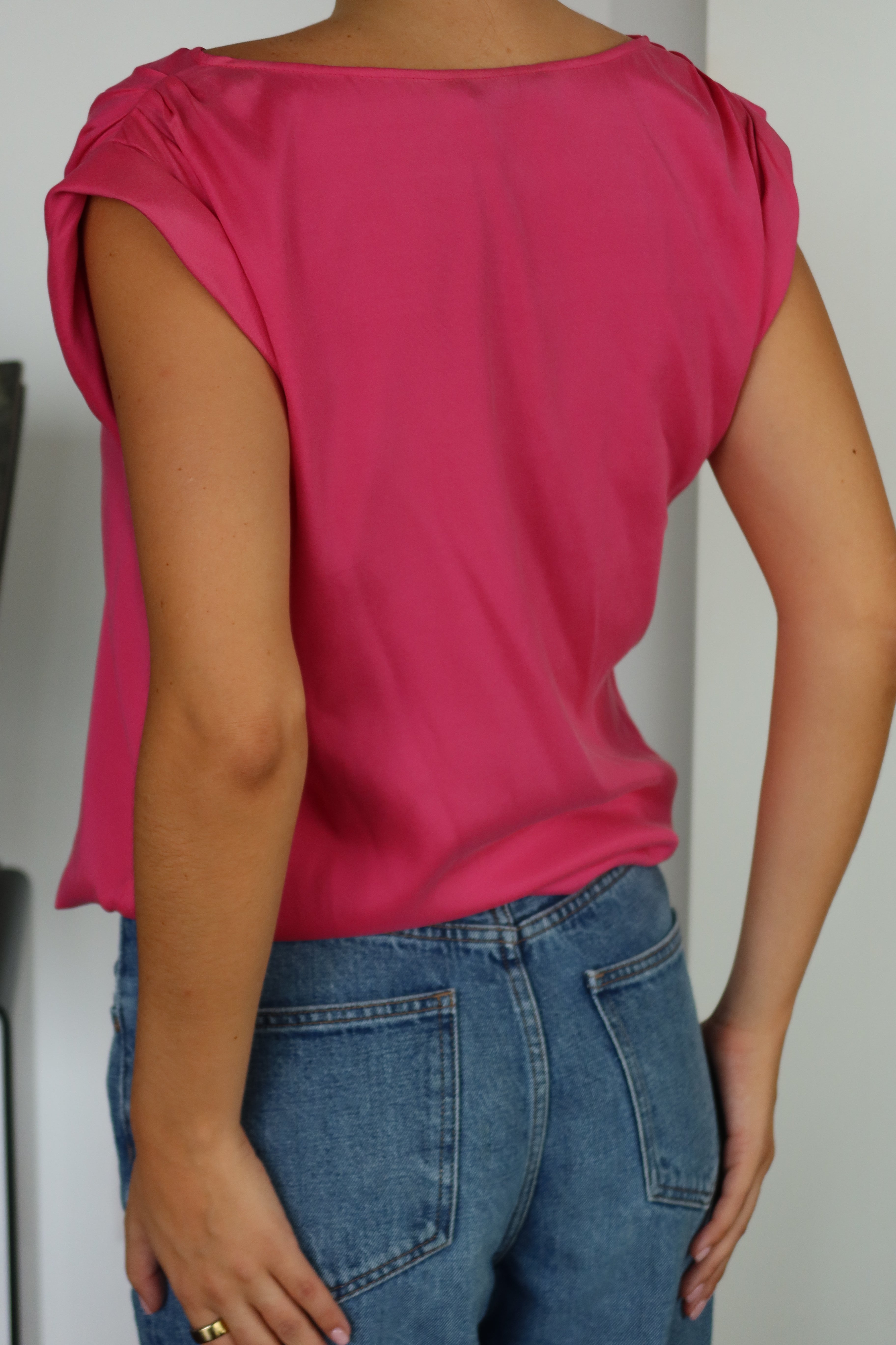 Alice + Olivia Satin Pink Blouse