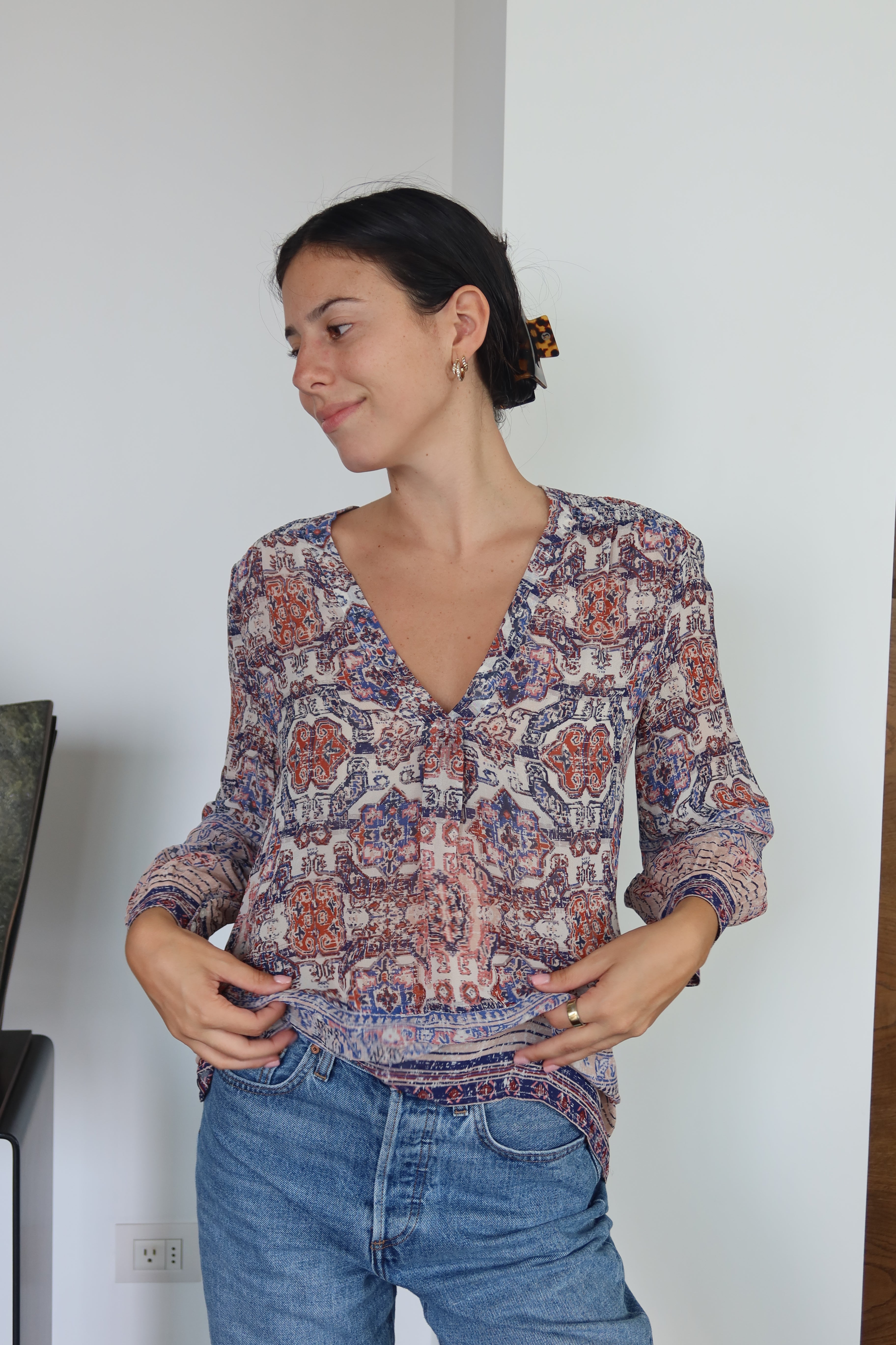 Joie Printed Boho Blouse