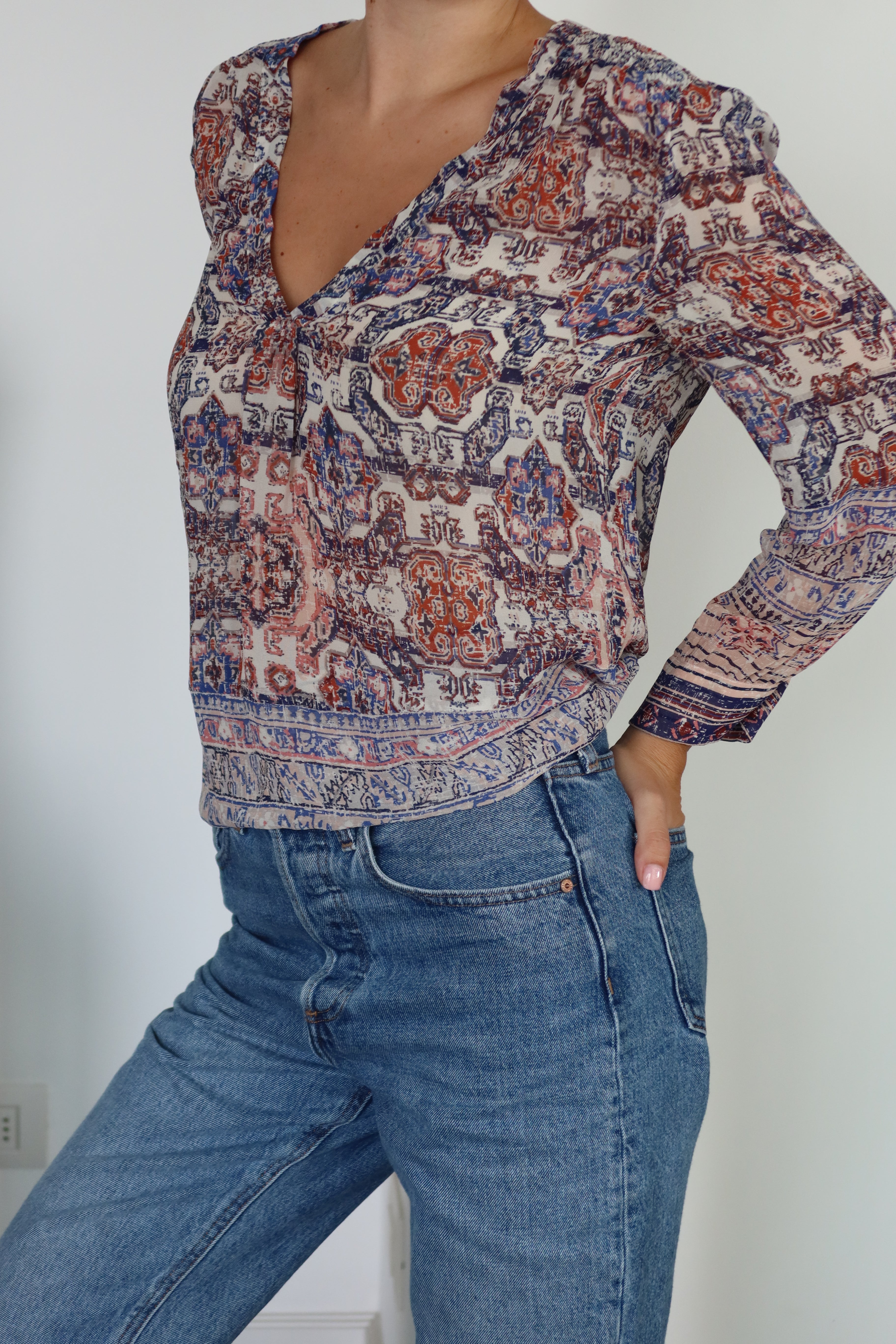 Joie Printed Boho Blouse
