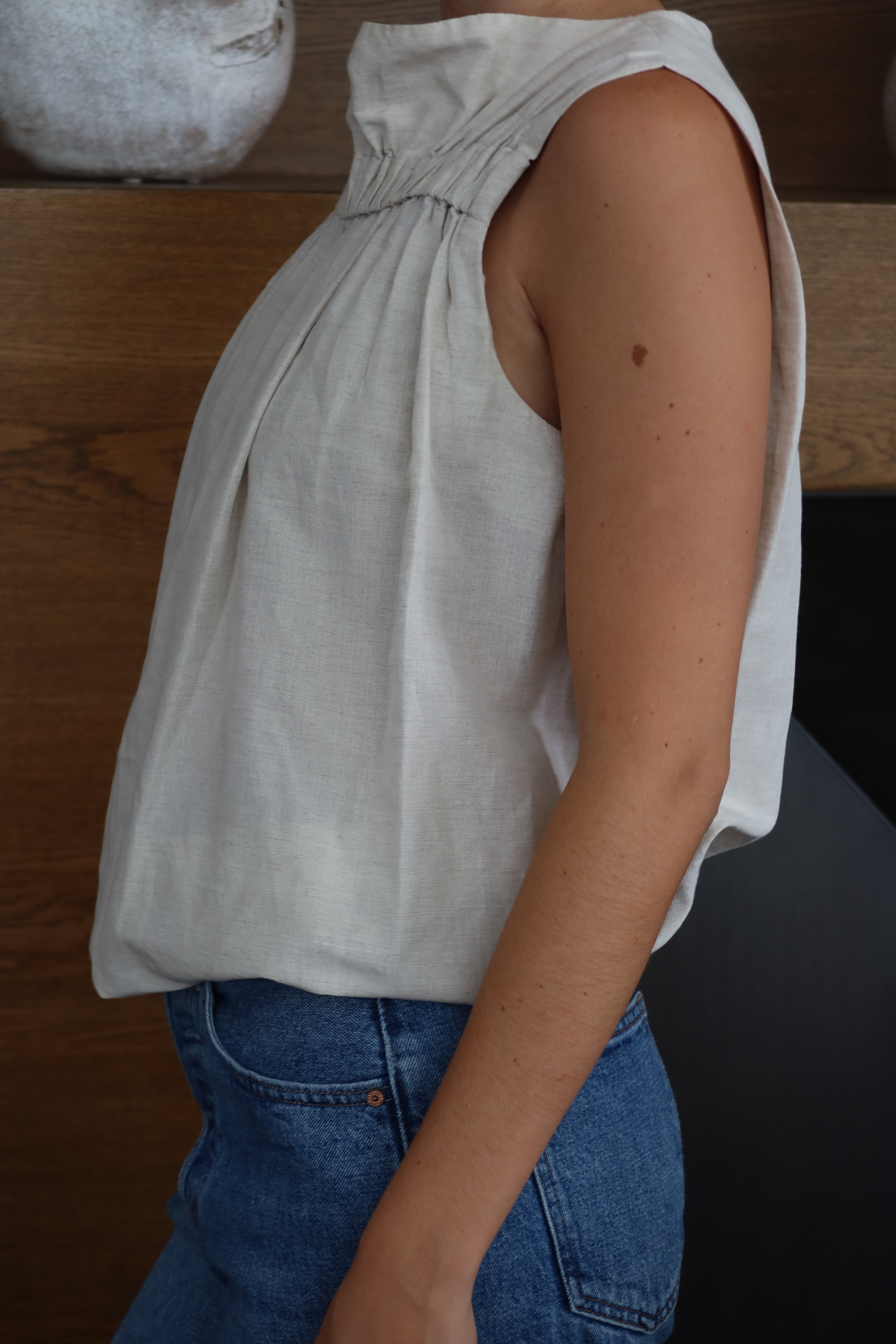 COS Beige Sleeveless Blouse
