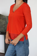 Blusa de Manga Larga con Cuello en V y Capas de Sandro 