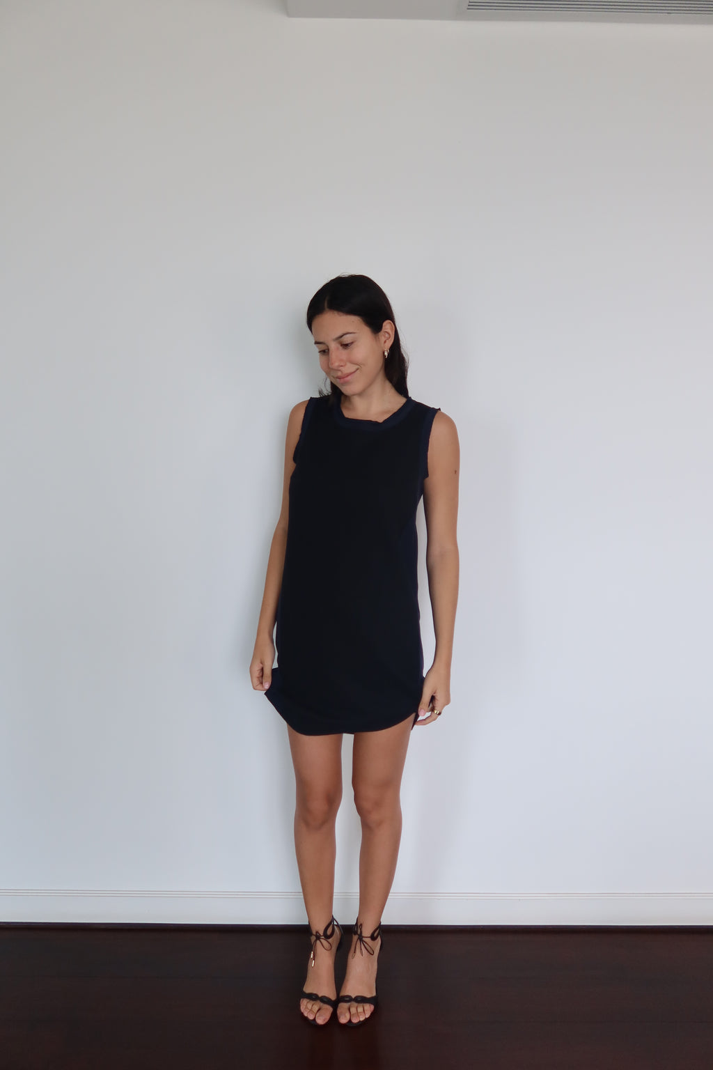 J. Crew Black & Blue Sleeveless Mini Dress