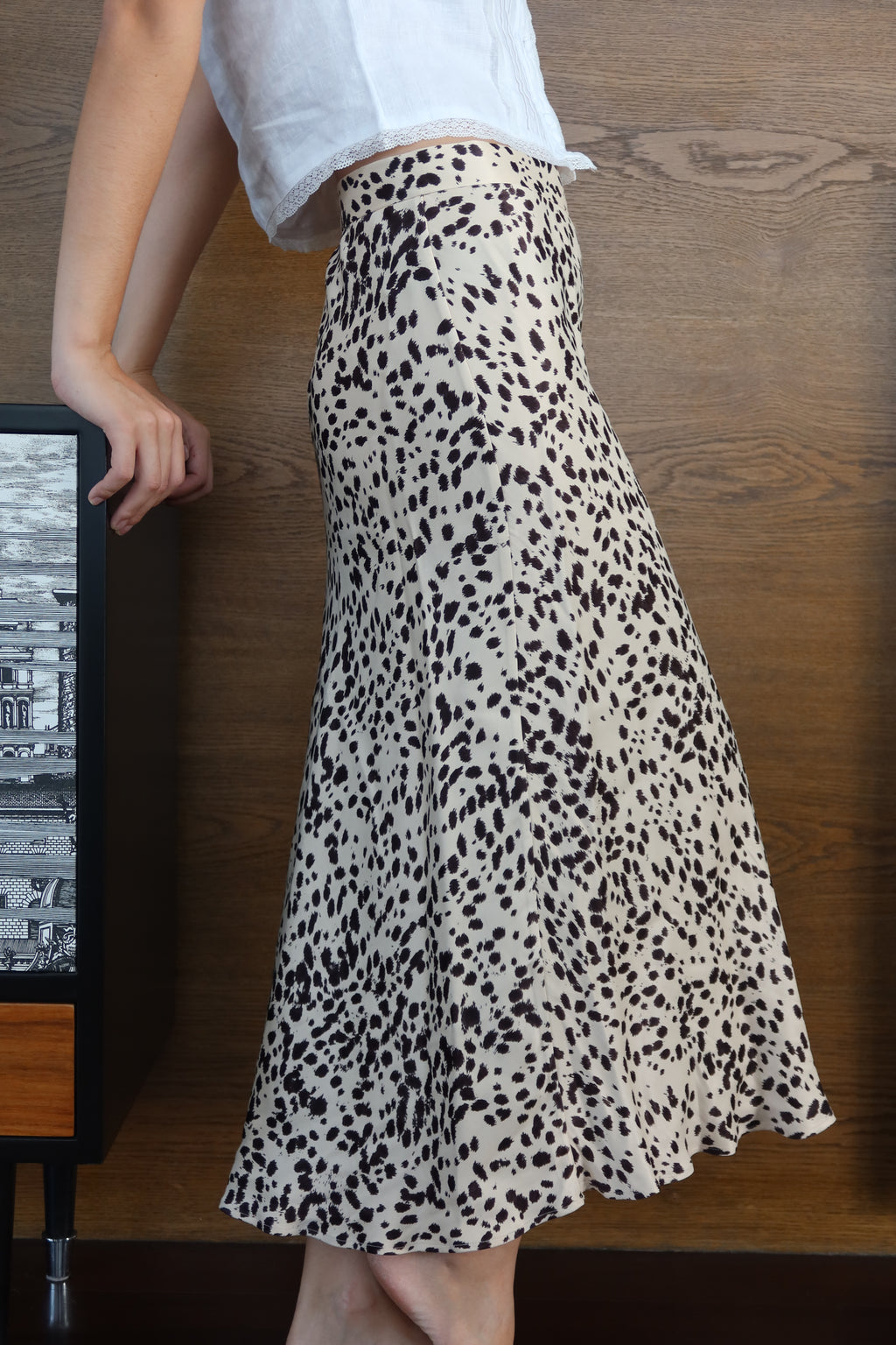Massimo Dutti Animal Print Bias-Cut Maxi Skirt