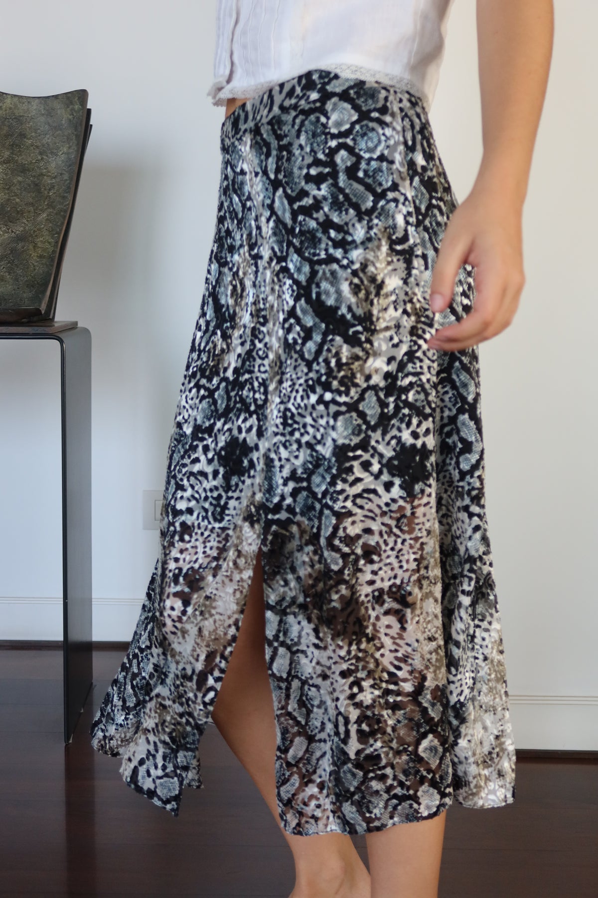 Alice + Olivia Mixed Animal Print Midi Skirt