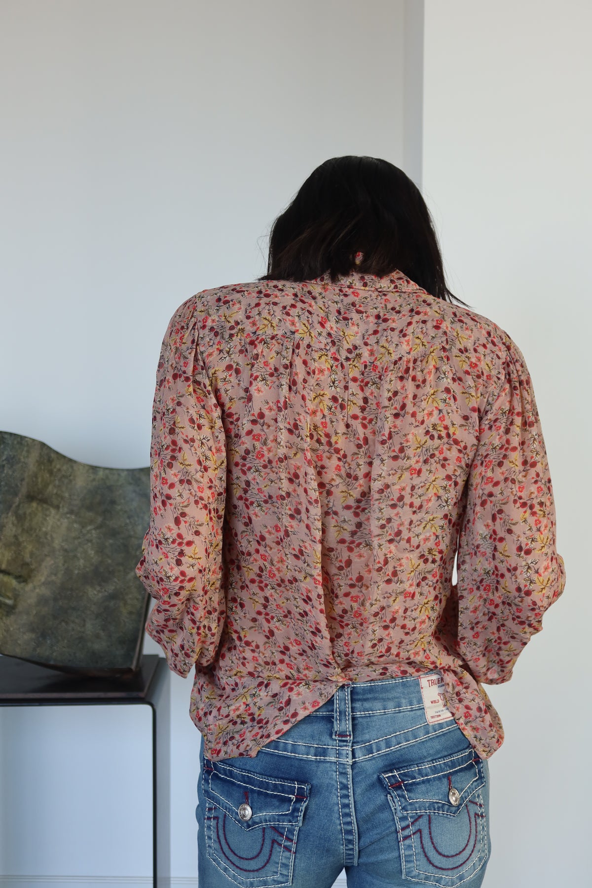 ba&sh Floral Print Sheer Blouse