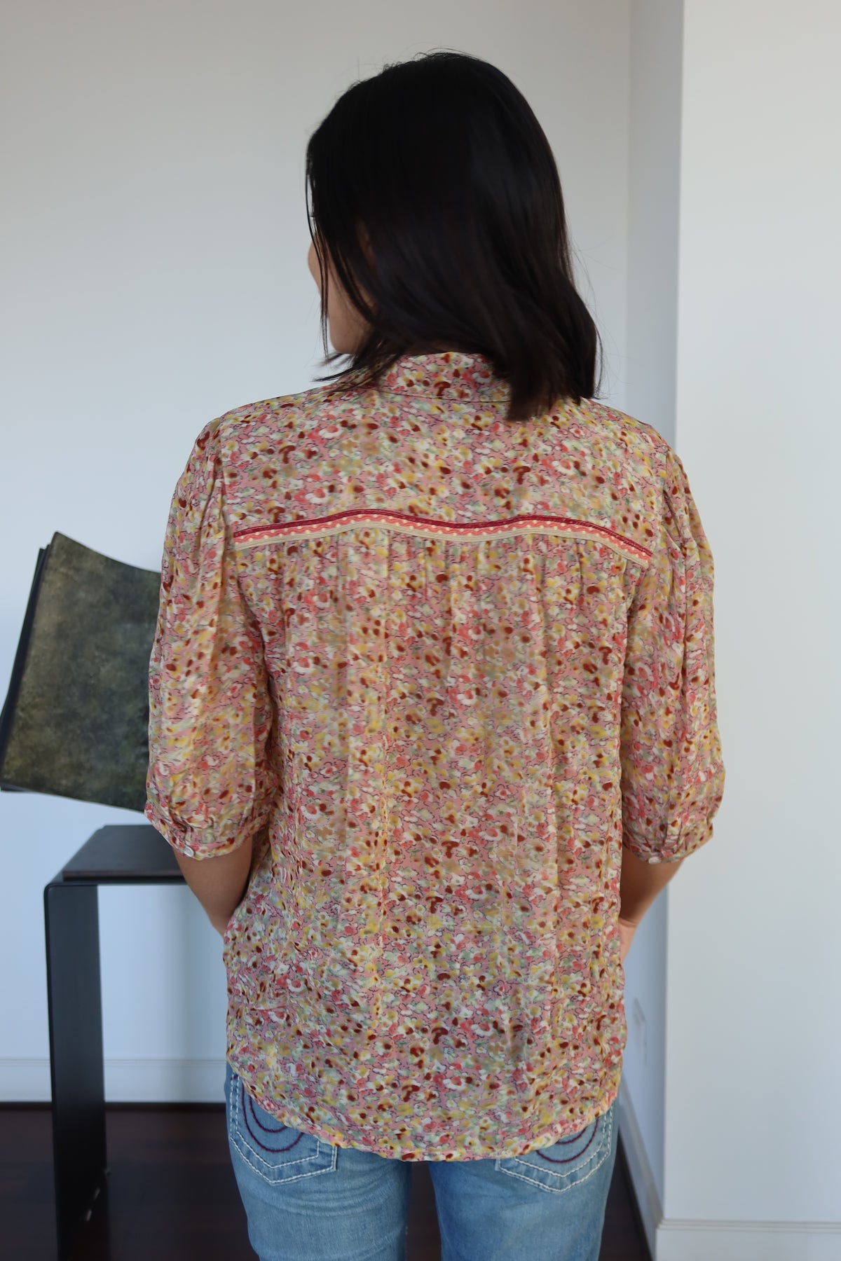 ba&sh Floral Print Puff-Sleeve Blouse