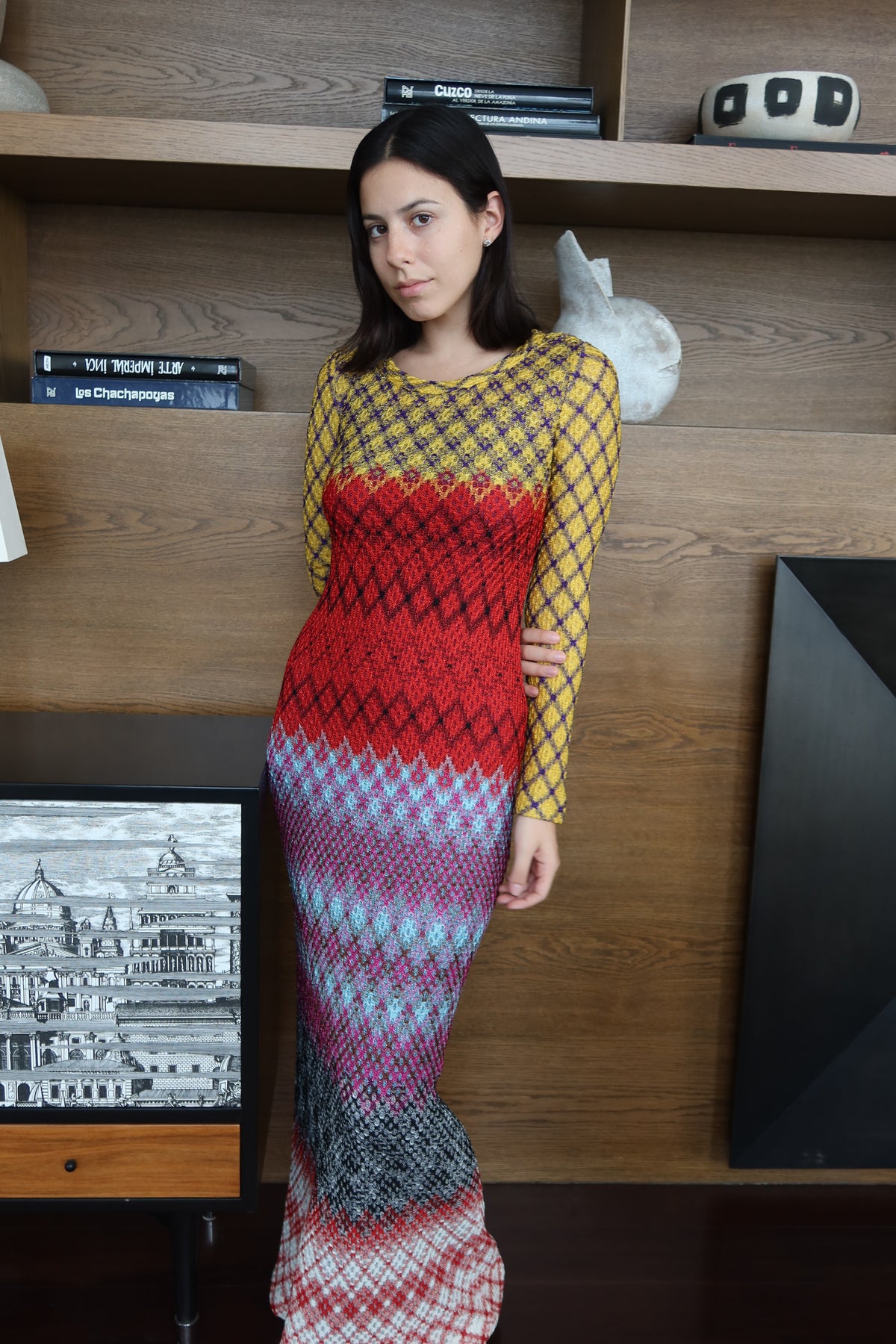 Missoni Multicolor Gradient Knit Maxi Dress