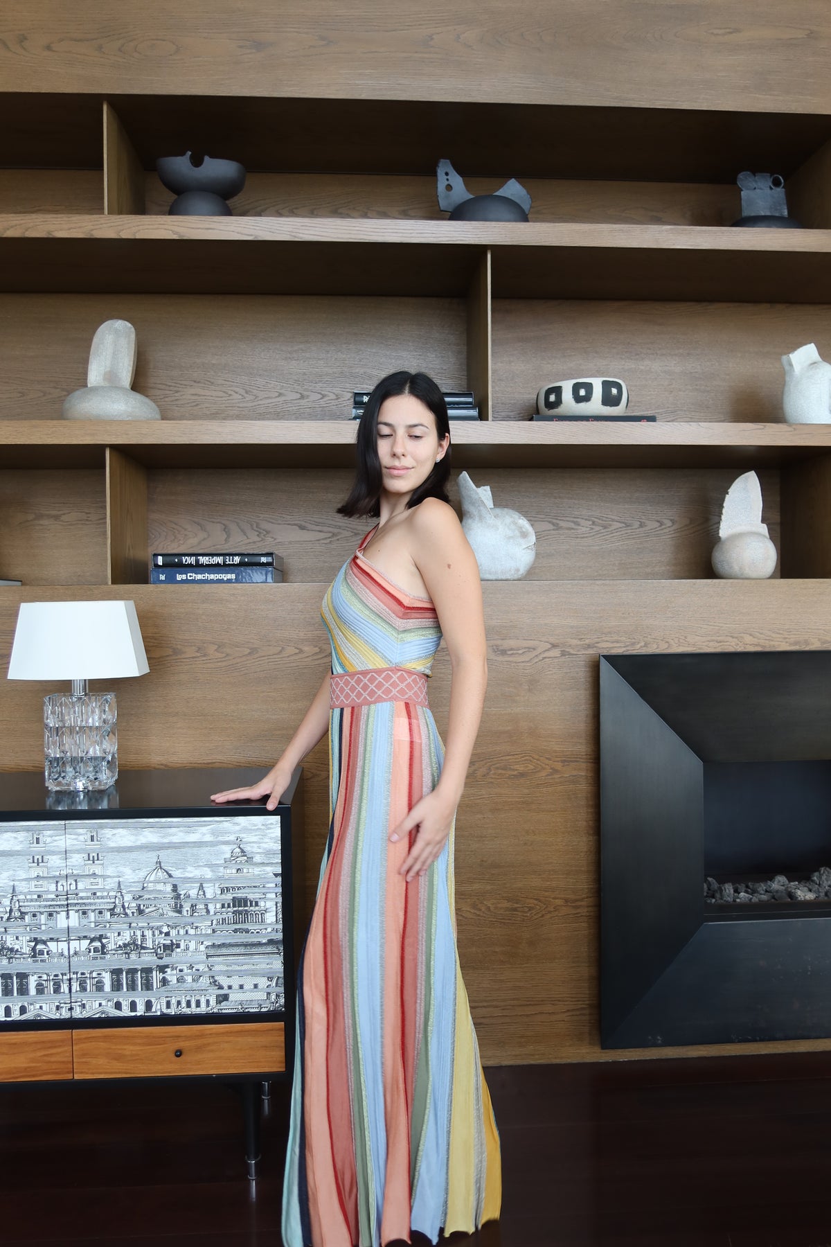 Missoni Multicolor One-Shoulder Striped Maxi Dress