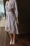 Ba&sh Striped Asymmetrical Wrap Dress