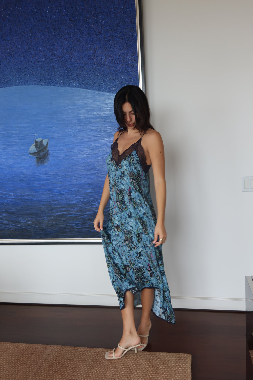 Zadig & Voltaire Blue Lace Slip Dress
