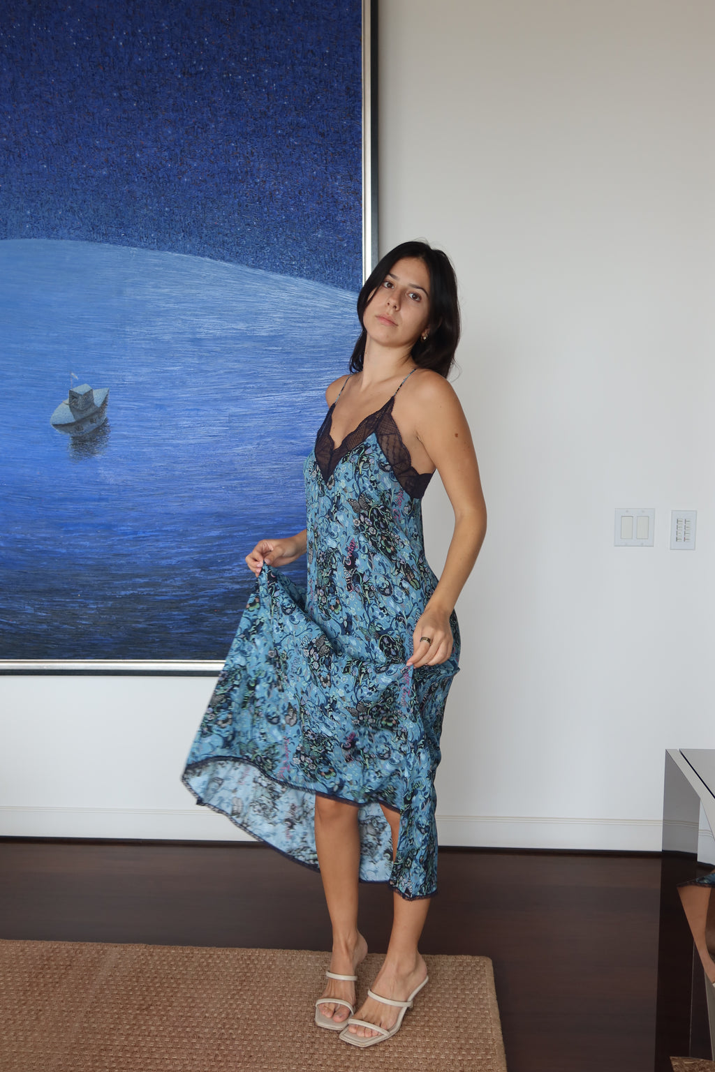 Zadig & Voltaire Blue Lace Slip Dress