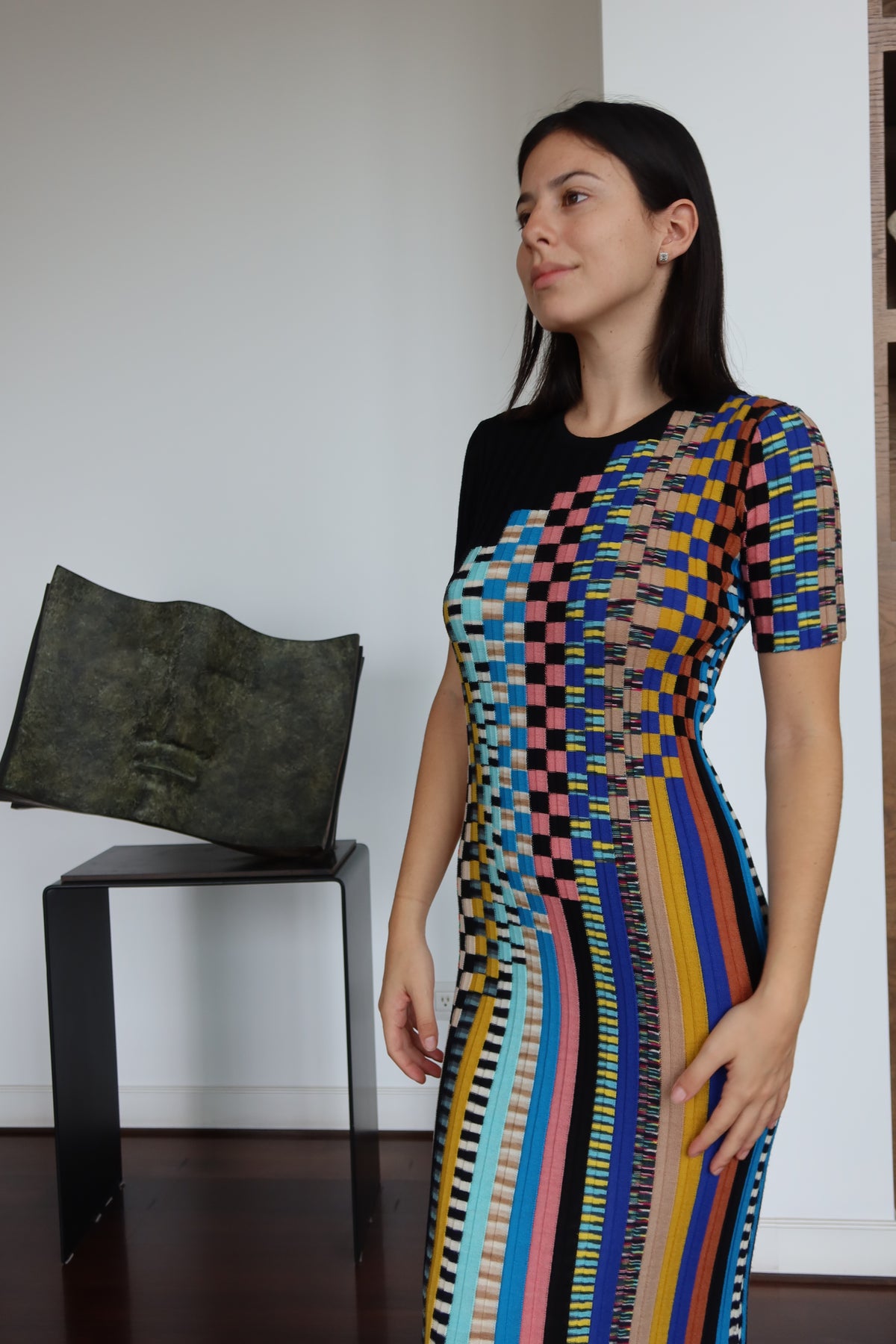 Missoni Multicolor Patchwork Knit Midi Dress