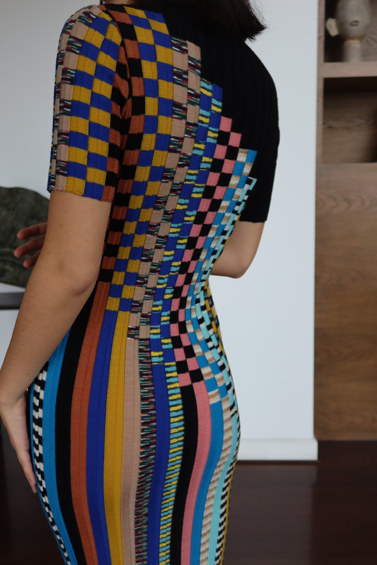 Missoni Multicolor Patchwork Knit Midi Dress