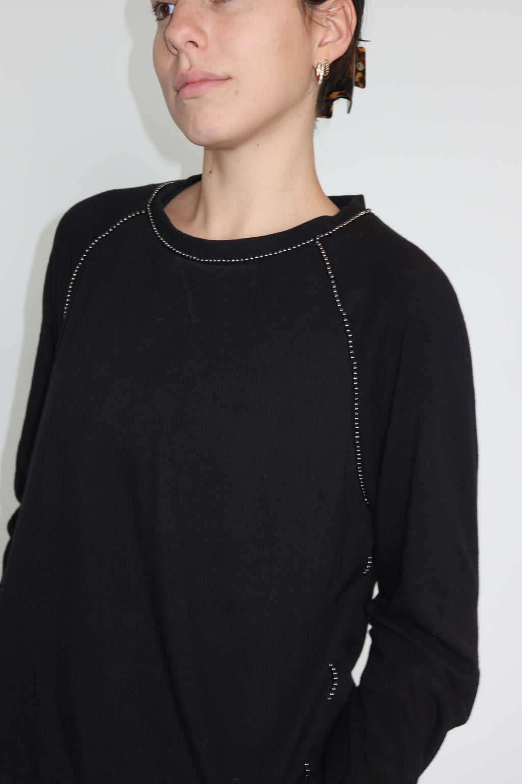 The Kooples Black Stitch Detail Knit Sweater