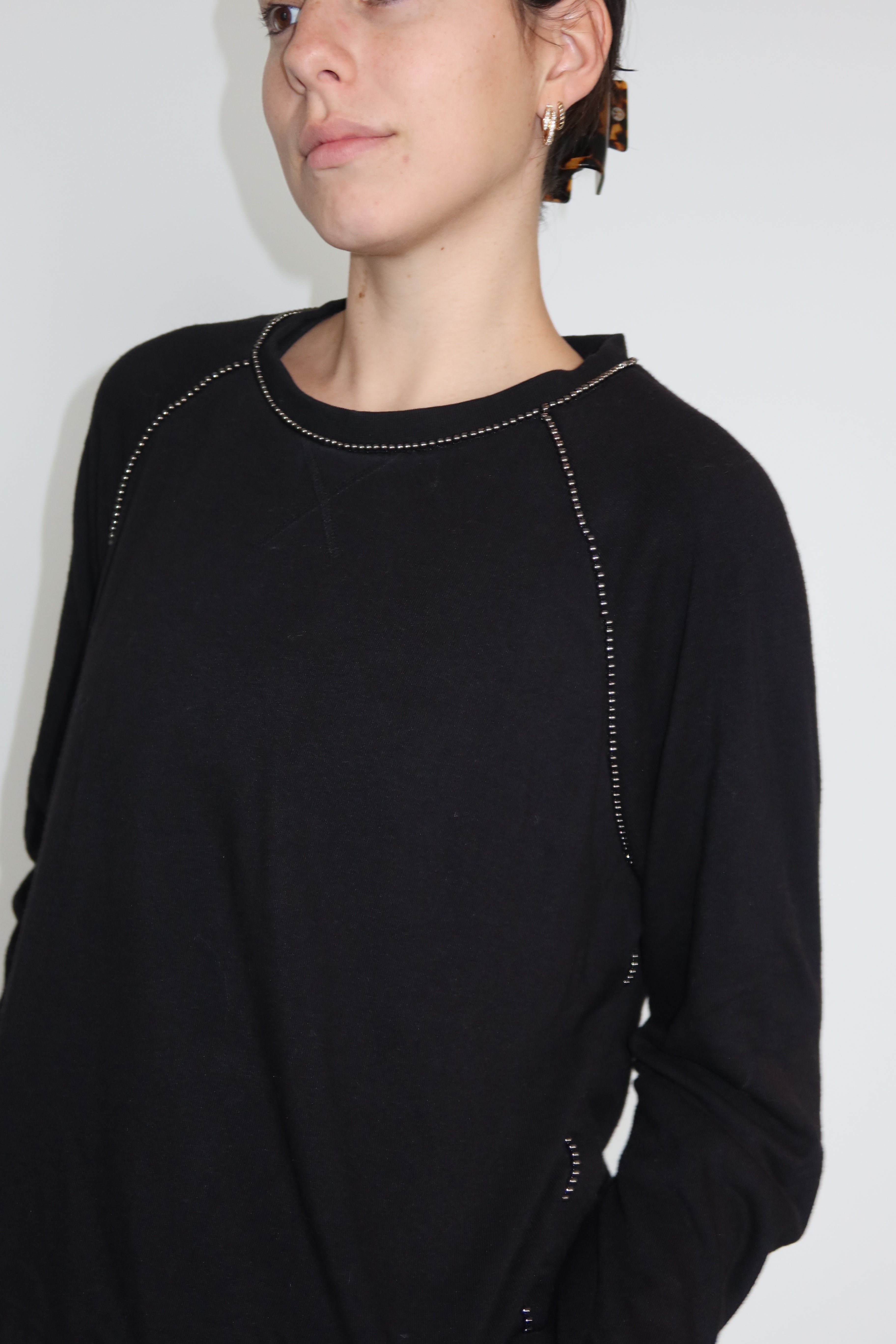 The Kooples Black Stitch Detail Knit Sweater
