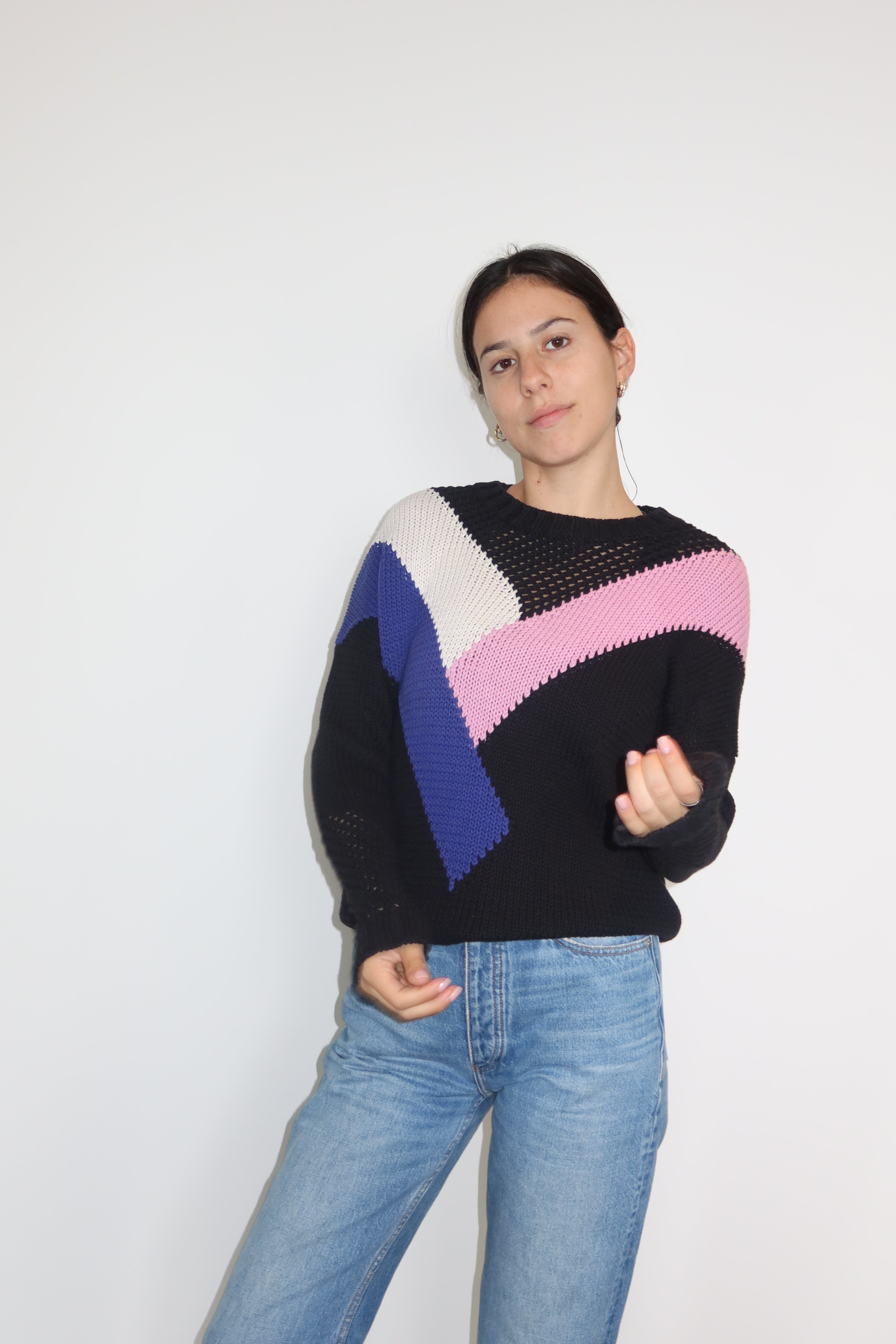 Suéter de Punto Color Block de Maje