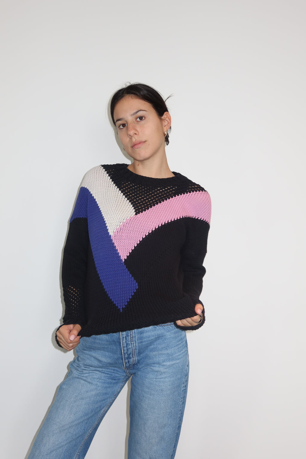 Suéter de Punto Color Block de Maje