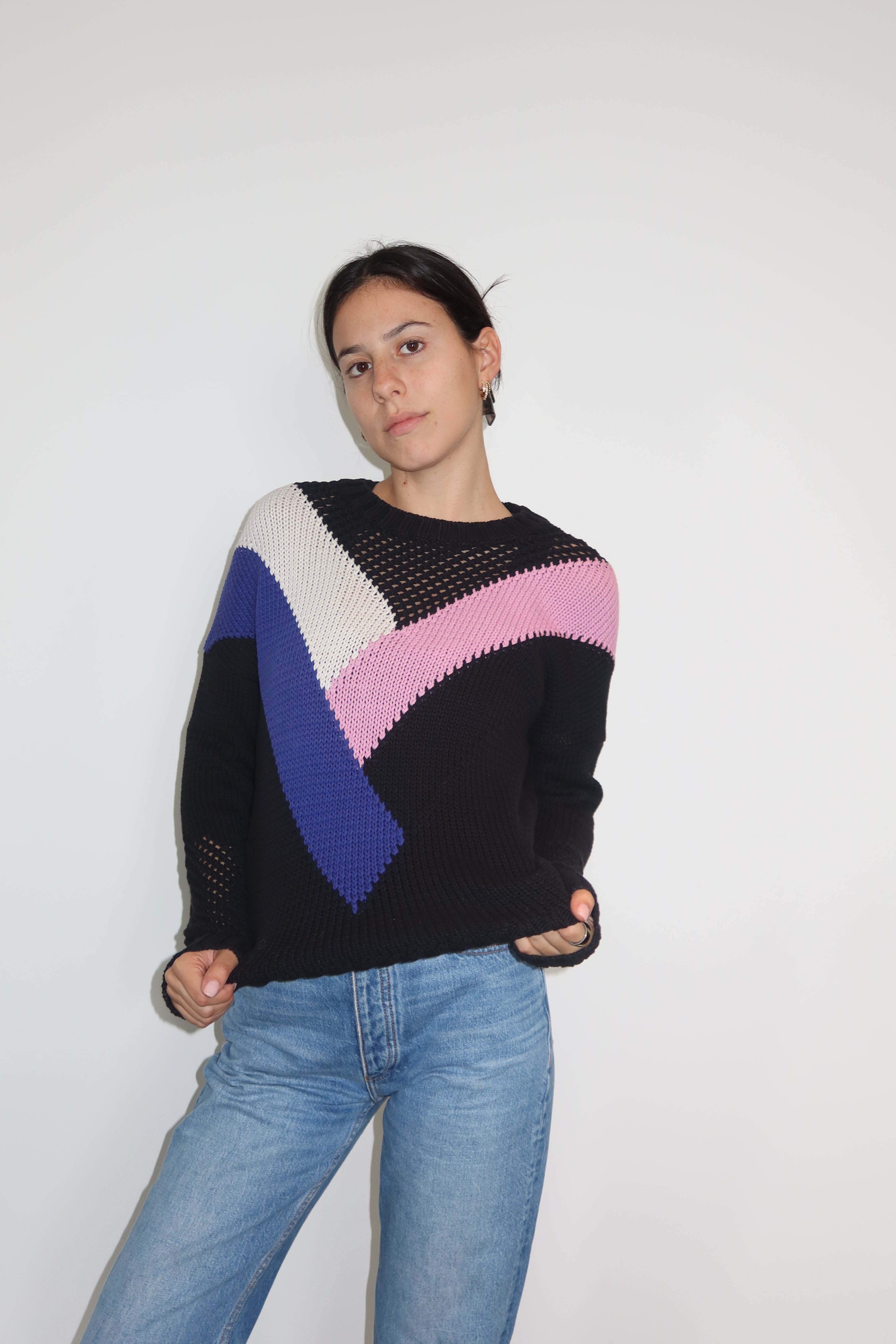 Suéter de Punto Color Block de Maje