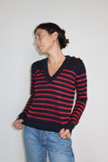 Zadig & Voltaire Striped V-Neck Knit Sweater