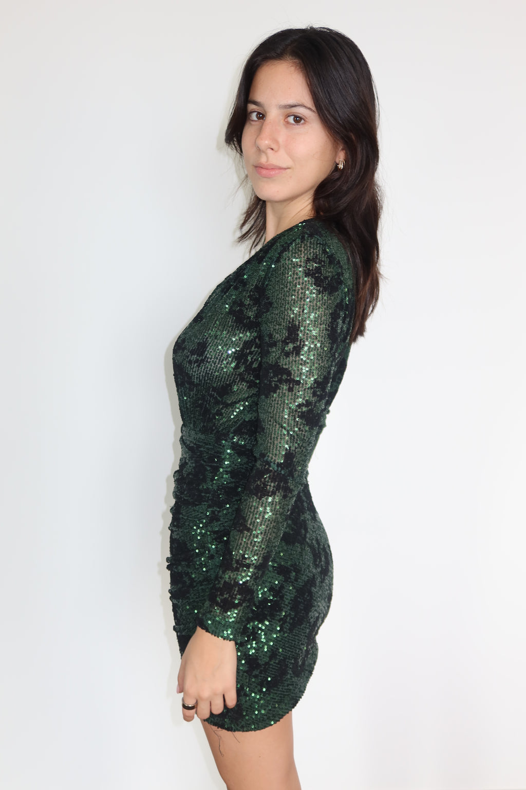 Minivestido de Lentejuelas Color Esmeralda de Maje