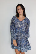 Minivestido con Estampado Azul de Maje