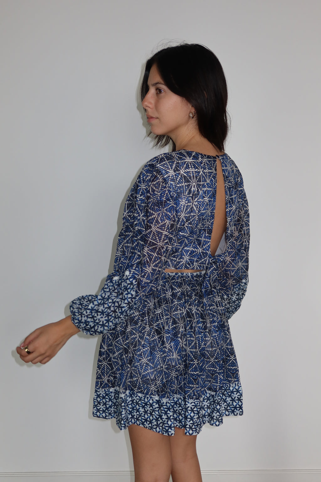 Minivestido con Estampado Azul de Maje