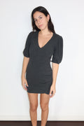 Sessùn Black Puff Sleeve Mini Dress