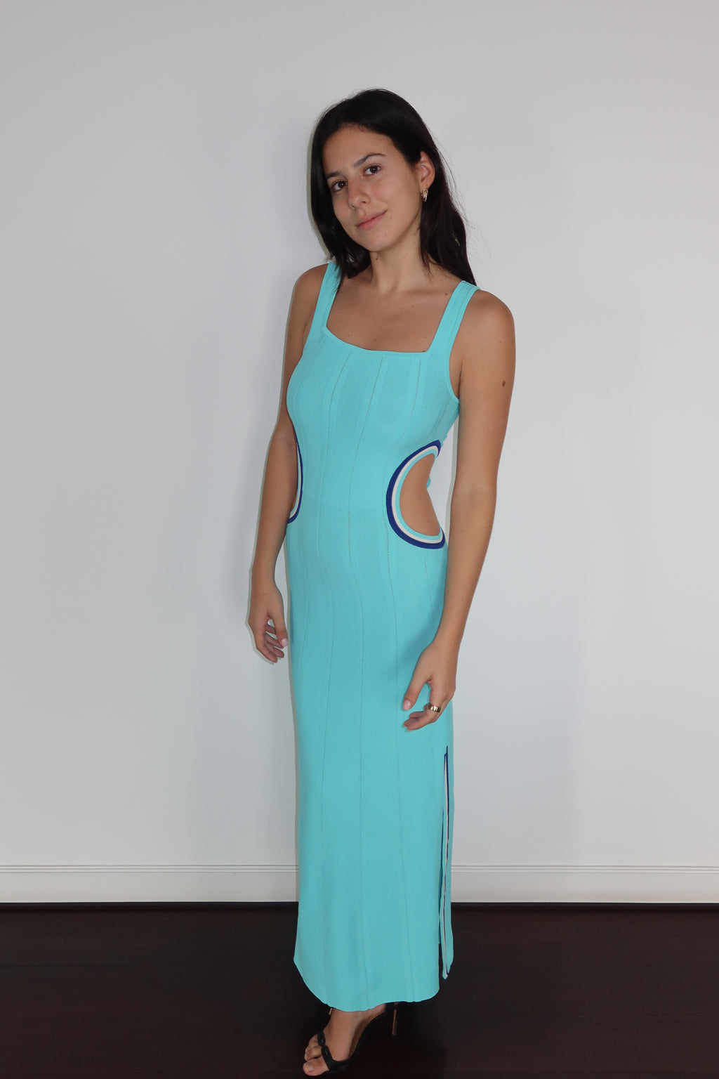 Vestido Maxi Turquesa con Aberturas de Solid & Striped