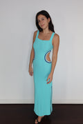 Vestido Maxi Turquesa con Aberturas de Solid & Striped