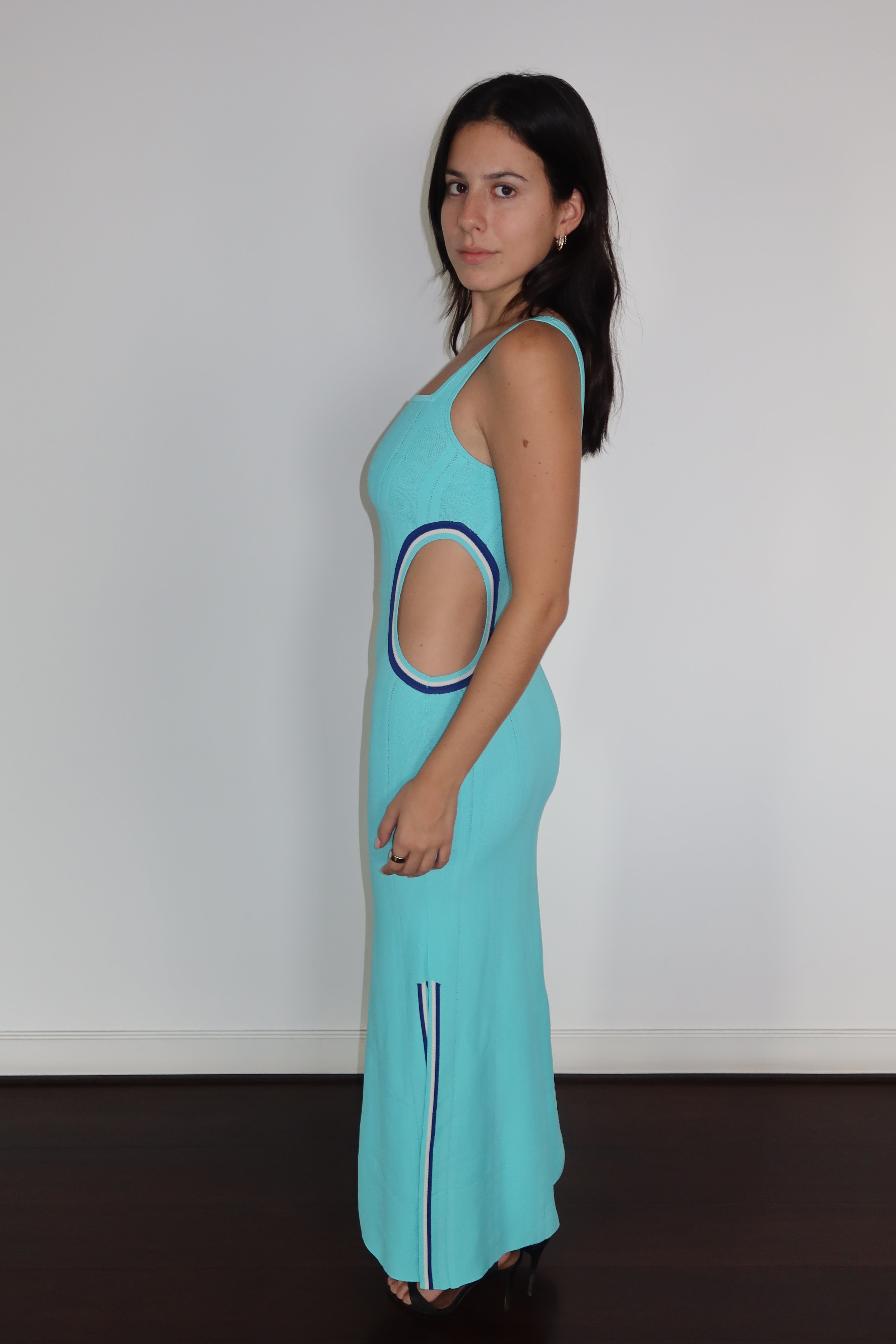 Vestido Maxi Turquesa con Aberturas de Solid & Striped