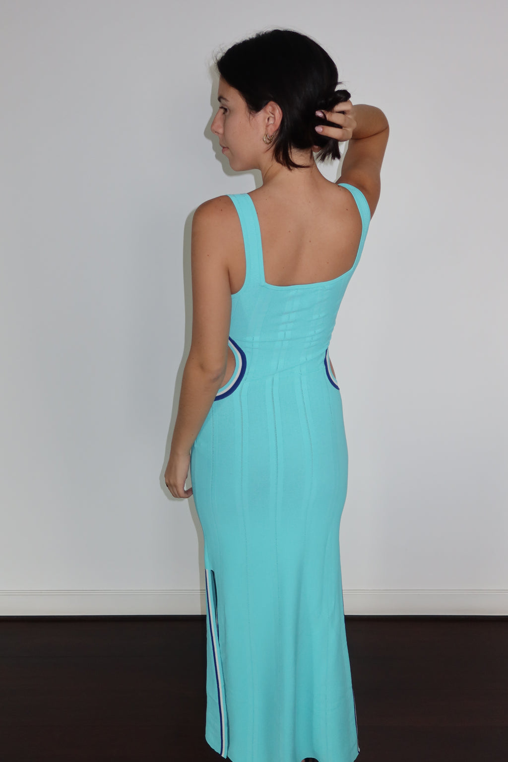 Vestido Maxi Turquesa con Aberturas de Solid & Striped