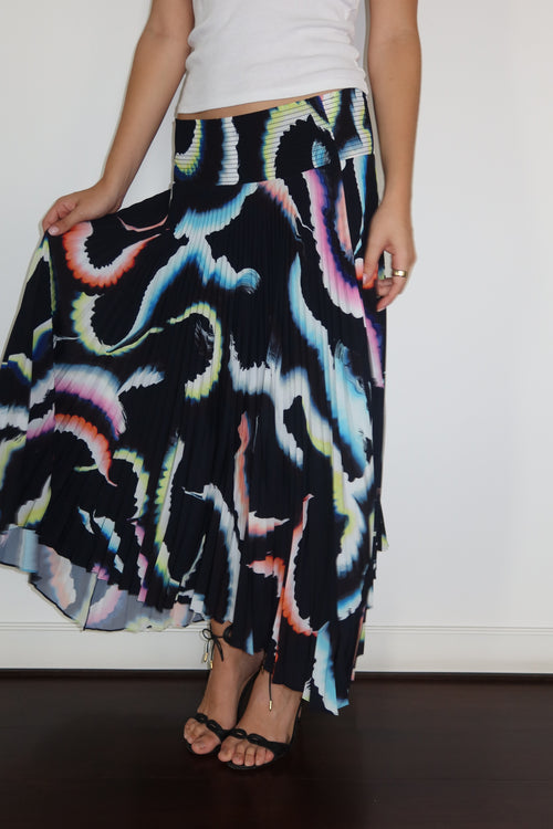 A.L.C Multi-Color Pleated Midi Skirt