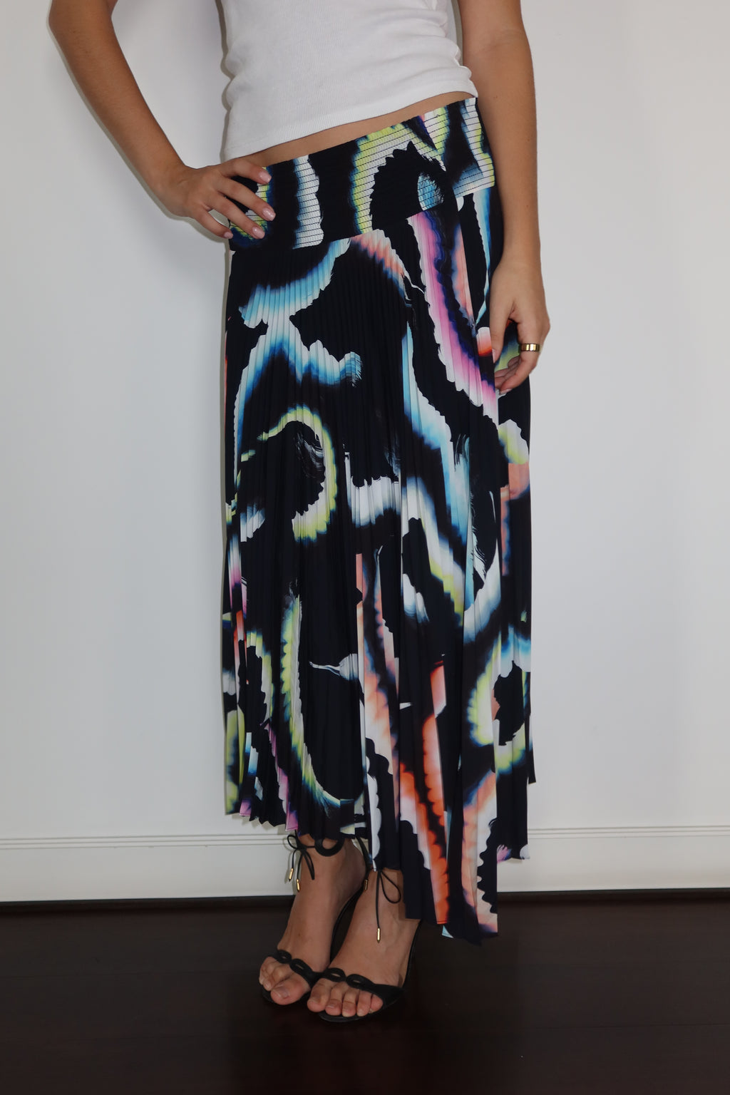 A.L.C Multi-Color Pleated Midi Skirt