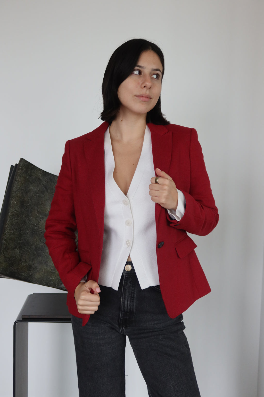 Rag & Bone Blazer Rojo Estructurado