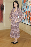 Joie Floral Long-Sleeve Midi Dress