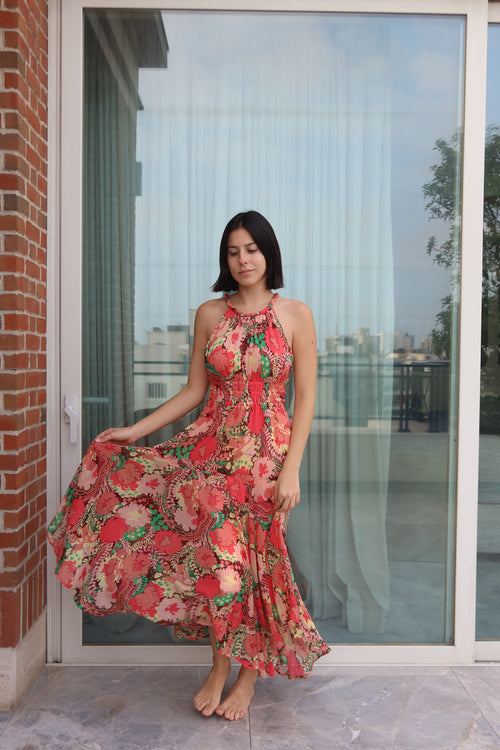 A.L.C Floral Halter Maxi Dress