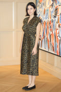 Sandro Black & Gold Printed Midi Dress