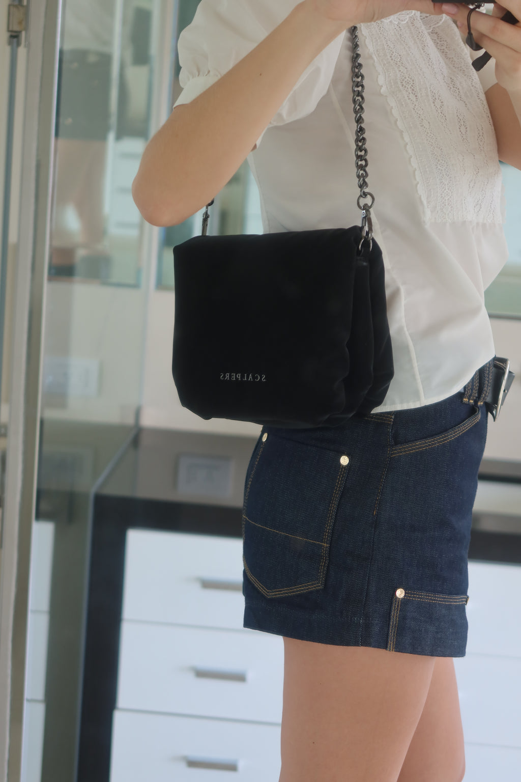 Scalpers Black Chain Shoulder Bag