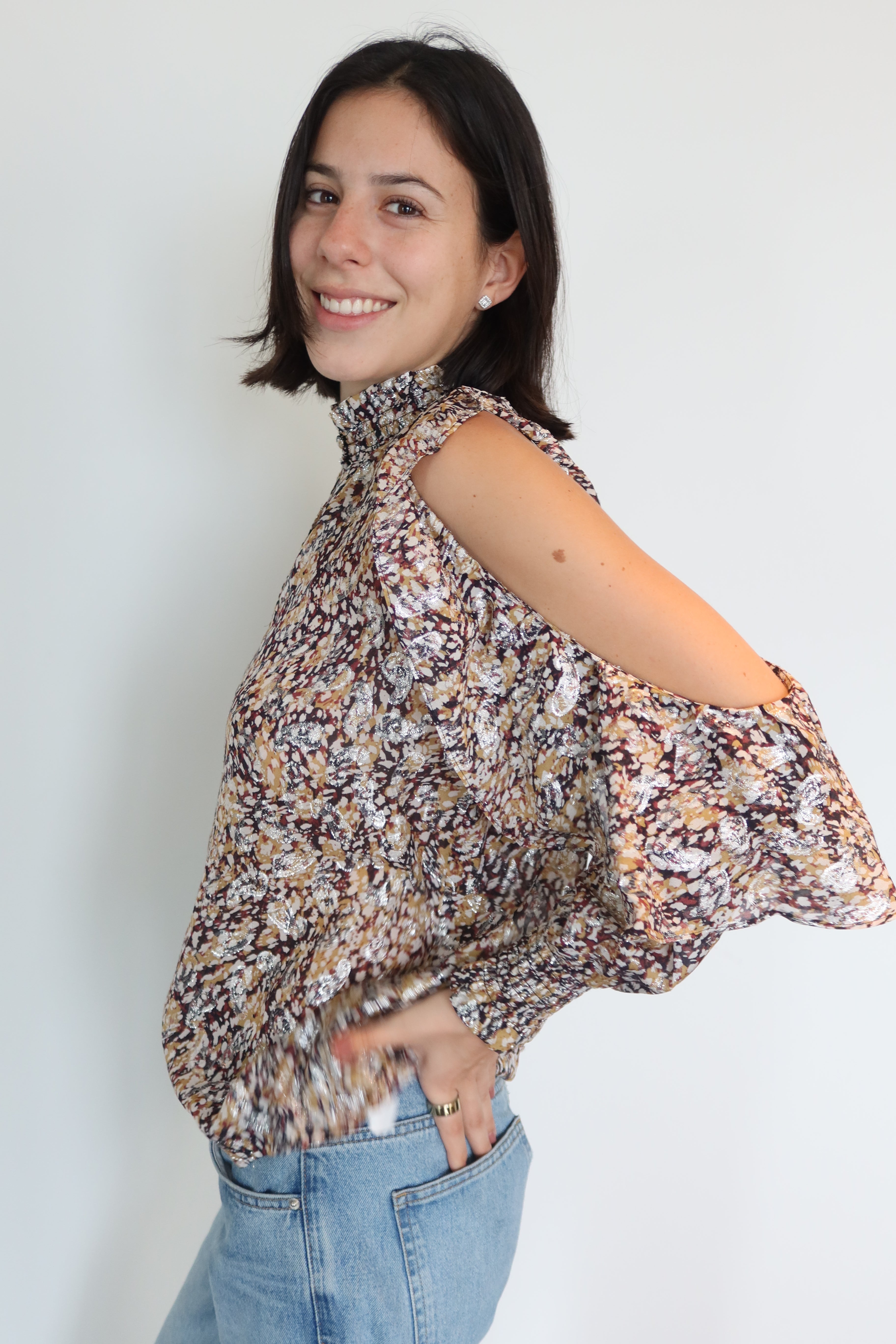 Maje Shimmer Paisley Blouse