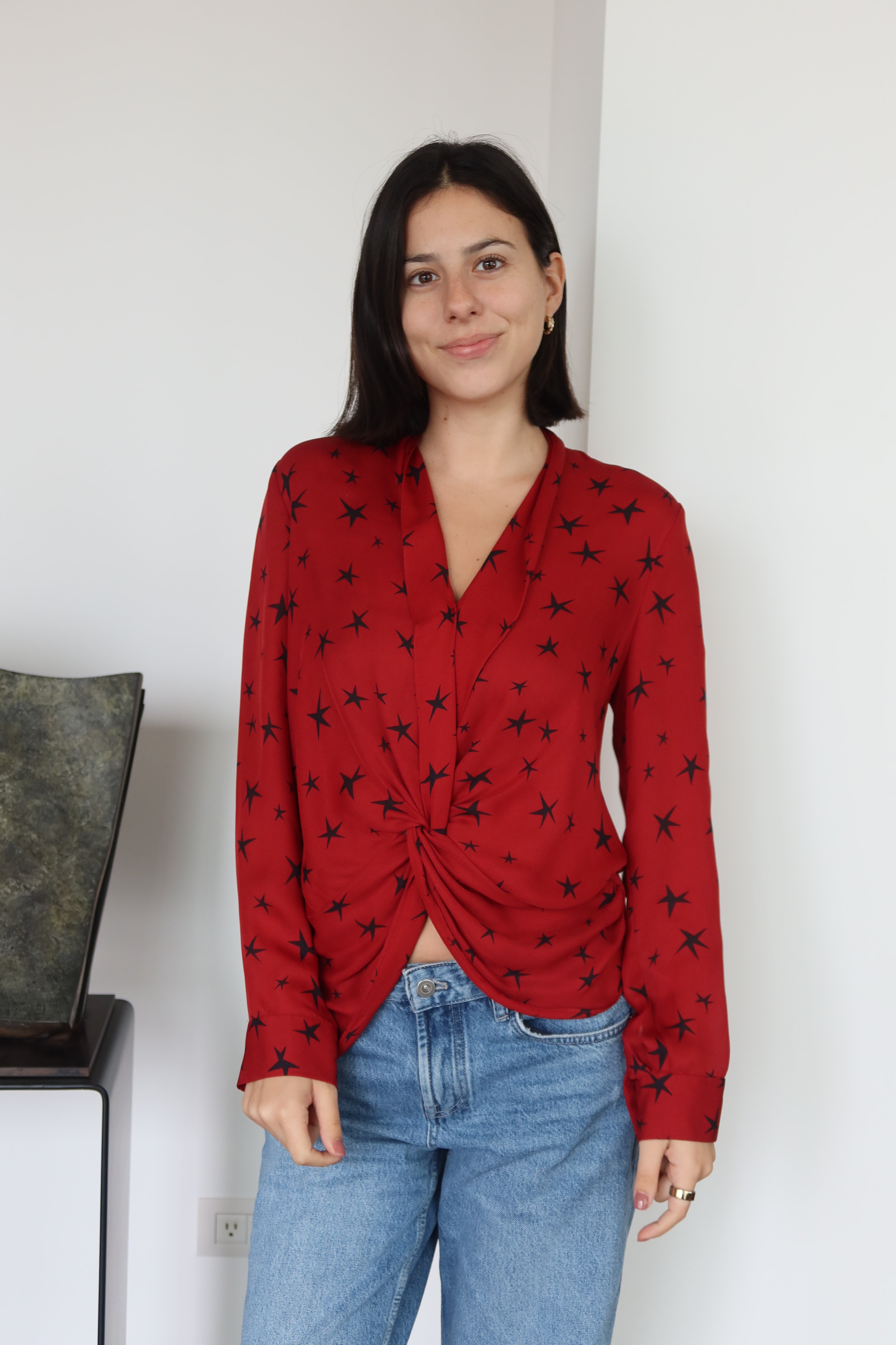 Blusa Roja con Estampado de Estrellas L'Agence