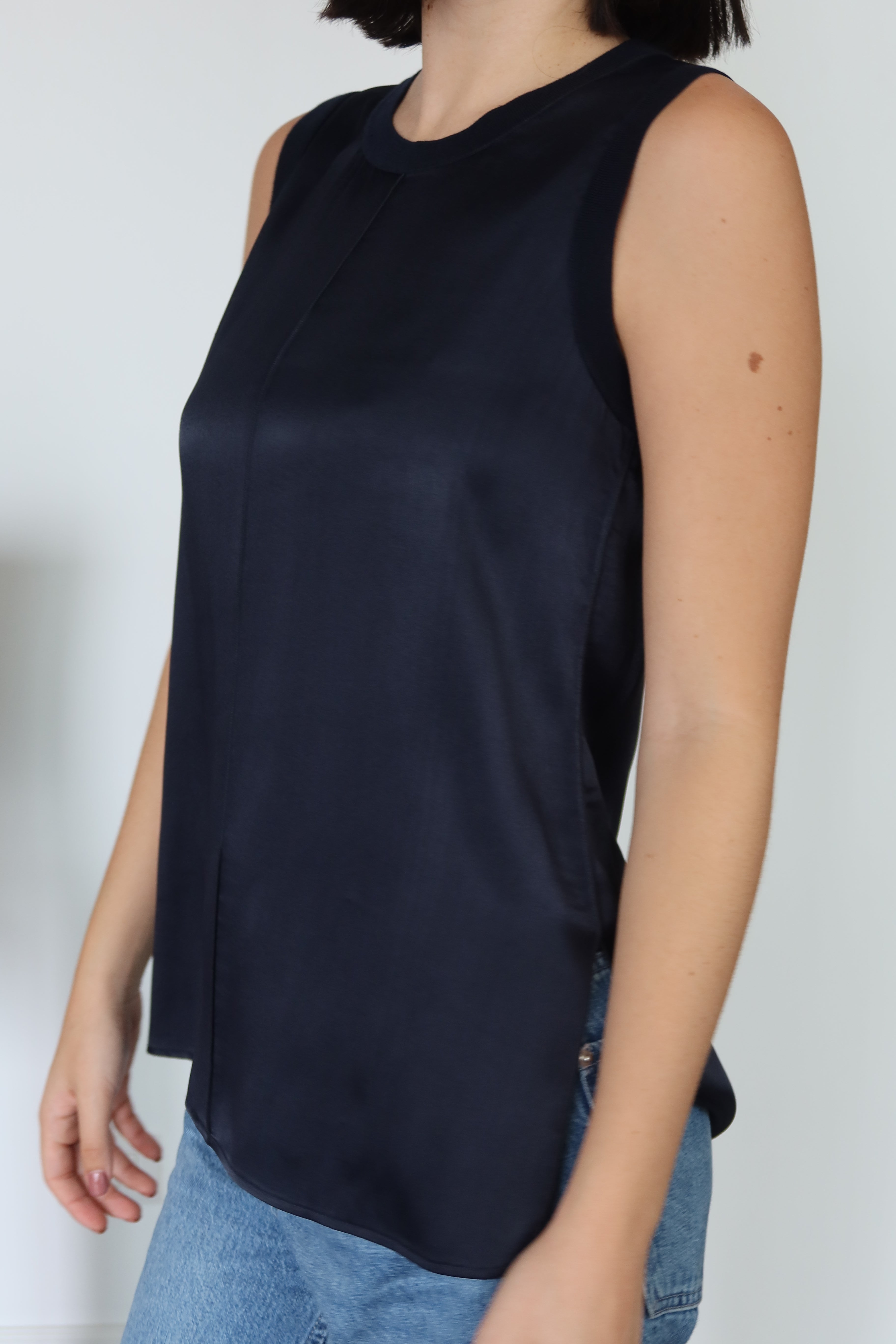 Rag & Bone Navy Silk Sleeveless Top