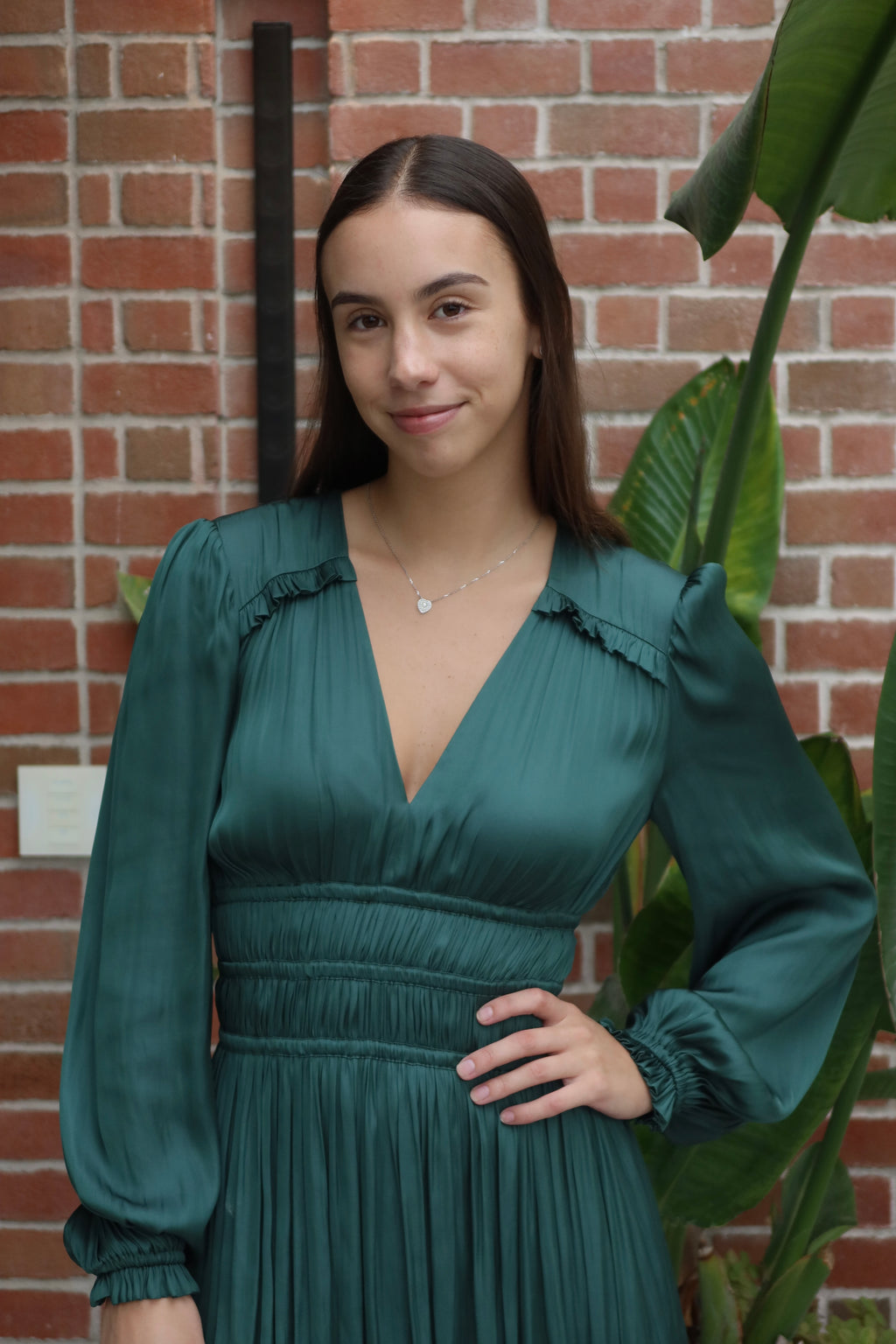 Maje Emerald Pleated Mini Dress