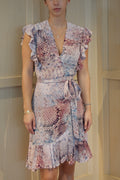 For All 7 Mankind Print Wrap Midi Dress